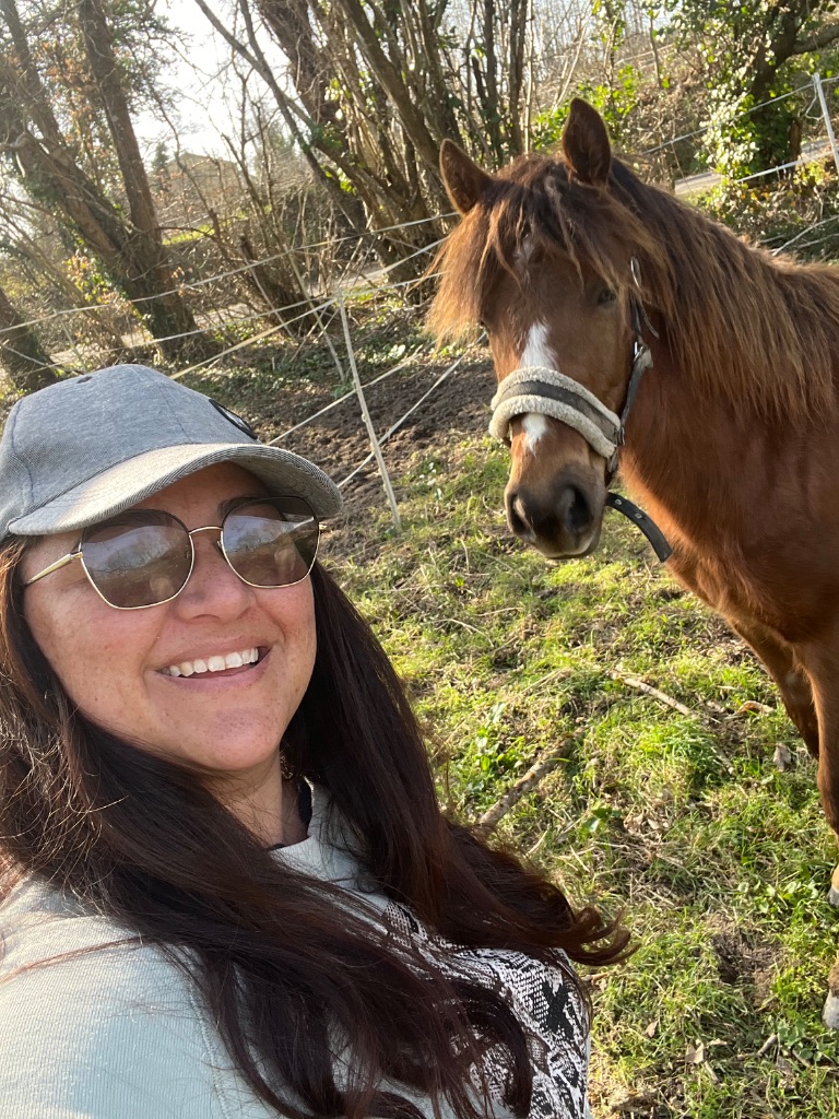 Joanne with bay horse